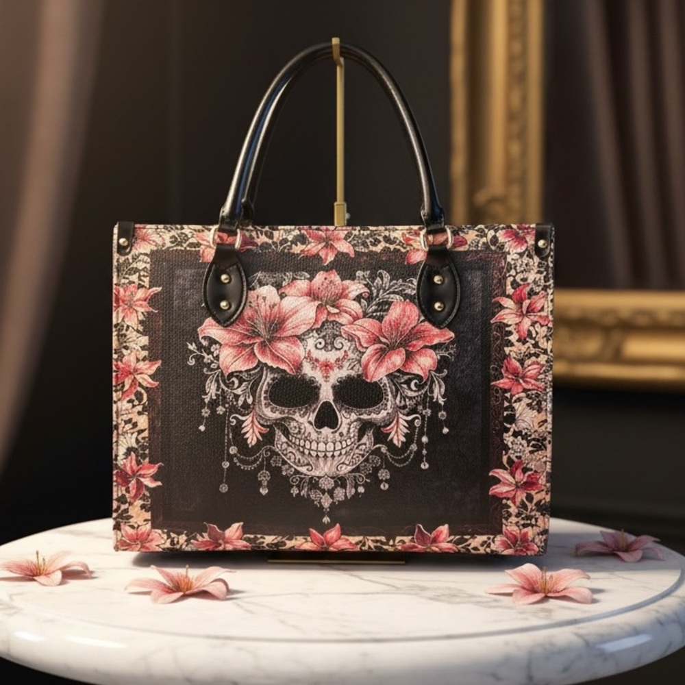 Skullette “Roselace” Floral Skull Satchel Crossbody NWOT - Picture 1 of 11